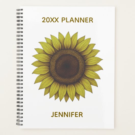 Große schöne erdige Sonnenblume Unisex Planer (Vorderseite)