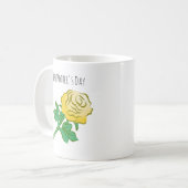 Große schöne gelbe Rose Kaffeetasse (Vorderseite Links)