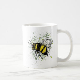 Große schöne Hummel, digitale Zeichnung Kaffeetasse