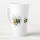 Große schöne Hummel, digitale Zeichnung Milchtasse (Linke Ecke)