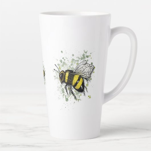 Große schöne Hummel, digitale Zeichnung Milchtasse (Rechts)