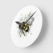 Große schöne Hummel, digitale Zeichnung Runde Wanduhr (Winkel)