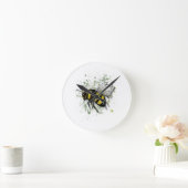 Große schöne Hummel, digitale Zeichnung Runde Wanduhr (Zuhause)