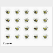Große schöne Hummel, digitale Zeichnung Runder Aufkleber (Blatt)