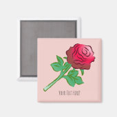 Große schöne rote Rose Magnet (Vorderseite/Rückseite)
