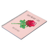 Große schöne rote Rose Notizblock (Linke Seite)