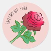 Große schöne rote Rose Runder Aufkleber (Vorderseite)