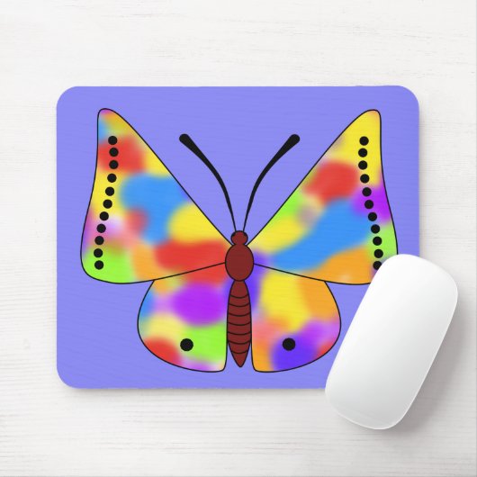 Große schöne Schmetterling mit Regenbogen-Flügeln Mousepad (Mit Mouse)