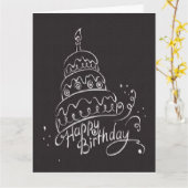 Große schöne schwarze alles- Gute zum Karte (Gelbe Blume)