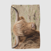 Große schottische Hochlandkuh Golfhandtuch (Vorderseite)