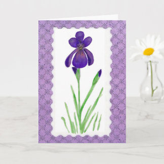 Große-Schrift-Muttertags-Karte mit lila Iris Karte