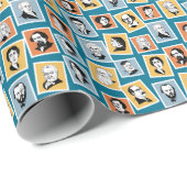 Große Schriftsteller, Dichter und Dramatiker auf B Geschenkpapier (Rolleneckpunkt)