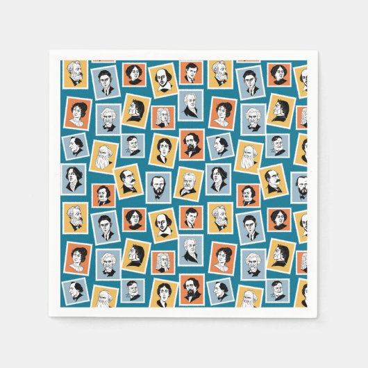 Große Schriftsteller, Dichter und Dramatiker auf B Serviette (Vorderseite)