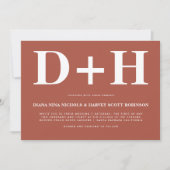 Große Schriftzeichen Terracotta fette Typografie H Einladung (Vorderseite)