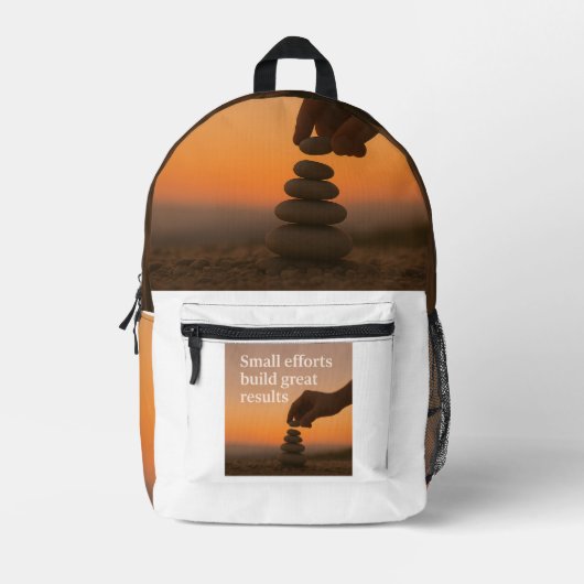 Größe Schritt für Schritt Bedruckter Rucksack (Vorderseite)