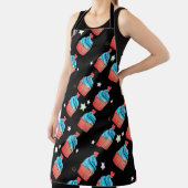 Große Schürze in Schwarz, Blau und Rot (InSitu)