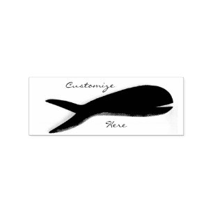 Große Schwanzfischschwimmen Gummistempel