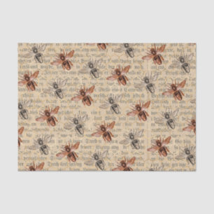 Große Schwarz- und Kupfer-Bienen Seidenpapier