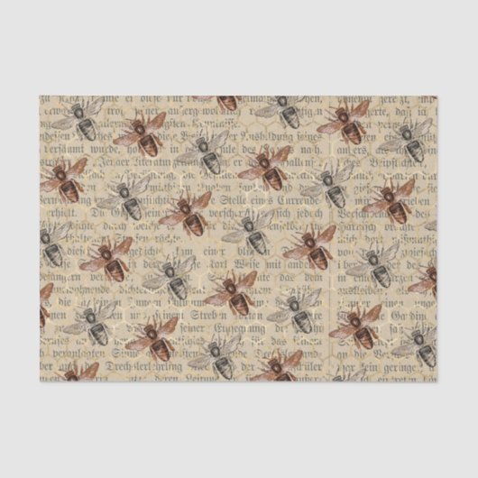 Große Schwarz- und Kupfer-Bienen Seidenpapier (Vorderseite)