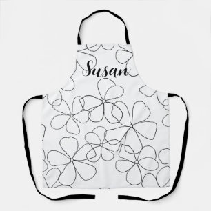 Große Schwarz-weiße Blume Schürze