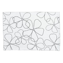 Große Schwarz-weiße handGezeichnet Blume Kissenkof Kissenbezug