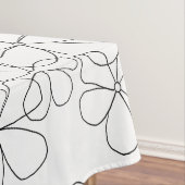 Große Schwarz-weiße handGezeichnet Blume Tischdecke (Beispiel)