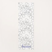 Große Schwarz-weiße handGezeichnet Blume Yogamatte (Vorderseite)