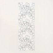 Große Schwarz-weiße handGezeichnet Blume Yogamatte (Rückseite)