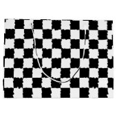 Große schwarz-weiße Tasche Große Geschenktüte (Rückseite)