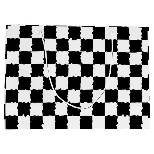 Große schwarz-weiße Tasche Große Geschenktüte (Rückseite)