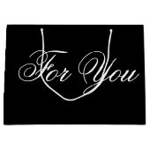 Große schwarze Designer Papiergeschenktasche Große Geschenktüte (Vorderseite)