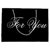 Große schwarze Designer Papiergeschenktasche Große Geschenktüte (Rückseite)