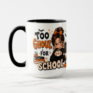 Große schwarze Ghul-Lehrer Halloween Kaffeetasse