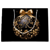 GROSSE SCHWARZE & GOLDENE WEIHNACHTSKUGEL GROßE GESCHENKTÜTE (Vorderseite)