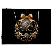 GROSSE SCHWARZE & GOLDENE WEIHNACHTSKUGEL GROßE GESCHENKTÜTE (Rückseite)