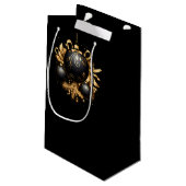 GROSSE SCHWARZE & GOLDENE WEIHNACHTSKUGEL KLEINE GESCHENKTÜTE (Rückseite Schrägansicht)