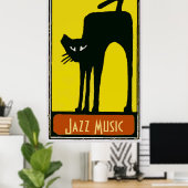 Große schwarze Katze, Jazzmusik, Poster (Heimbüro)