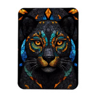 Große schwarze Katze Mosaik-Farbglas-Effekt