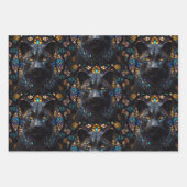 Große schwarze Katze Mosaikglas Geschenkpapier Set (Vorderseite 3)