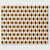 Große schwarze, orangefarbene und weiße Harlequin Geschenkpapier (Flach)