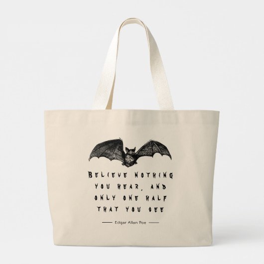 Große schwarze Rabe oder Crow Halloween Gothic Spo Jumbo Stoffbeutel (Rückseite)