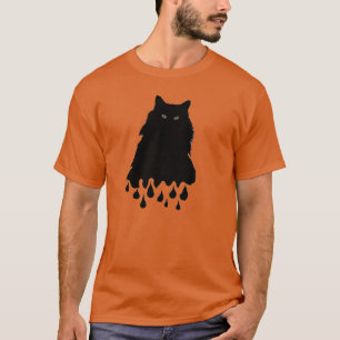 Große schwarze schmelzende Katze T-Shirt