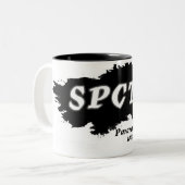 Große, schwarze SPCTR Tasse (Vorderseite Links)