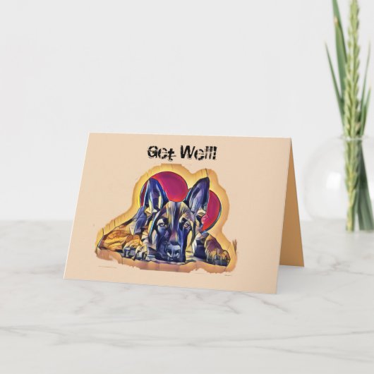 Große schwarze Tan-Schäfer-Welpe PopArt Karte (Vorderseite)