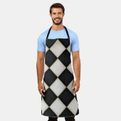 Große schwarze und antike weiße Diamanten Große Schürze (Getragen)