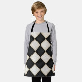 Große schwarze und antike weiße Diamanten Kleine D Schürze (Getragen)