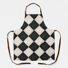 Große schwarze und antike weiße Diamanten Mittel Schürze