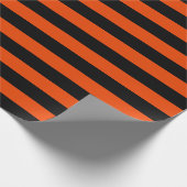 Große schwarze und helle Orangenstreifen Geschenkpapier (Ecke)