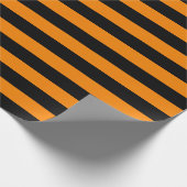 Große schwarze und orange Streifen Geschenkpapier (Ecke)