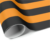 Große schwarze und orange Streifen Geschenkpapier (Rolleneckpunkt)